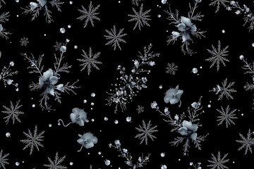 Midnight Bloom Seamless Pattern 