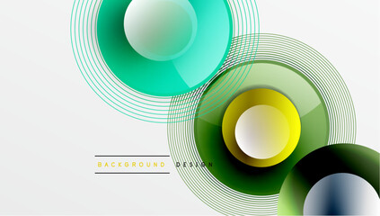 Abstract composition of overlapping circles with smooth gradients and transparency effects. Clean and modern design emphasizing depth, symmetry, and a minimal aesthetic