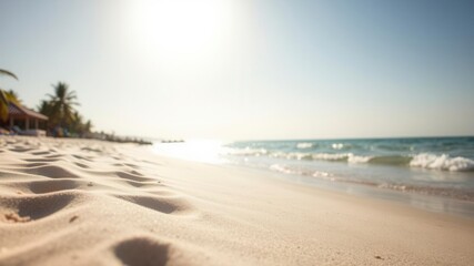 Close-up of fine beach sand glistening in the summer sun, coastal, sunny, seaside