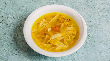 Delicious hot soup bowl isolated 