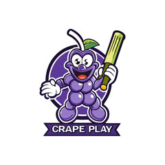 Creative Grape Mascot Logos: Coffee, Books, Gaming, Boxing & More - Vector & Cartoon Designs, Fun grape mascot logos: coffee, books, gaming, boxing & more in vector & cartoon styles
