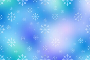 Winter Wonderland: A seamless pattern of delicate snowflakes dances across a soft, ethereal blue and purple gradient. This enchanting design evokes the tranquility and beauty of a winter wonderland.