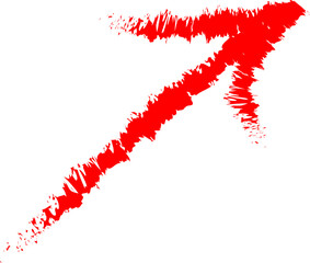 right direction red arrow line icon hand drawn isolated 
