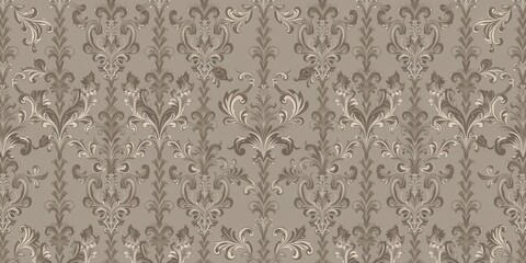 Intricate damask seamless pattern with floral motifs and intricate details, design, intricate, wallpaper