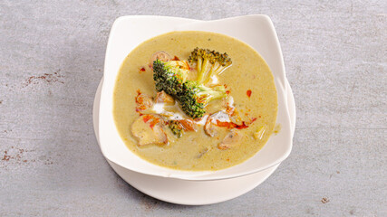 Delicious hot soup bowl isolated 