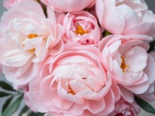 Pink peony flowers arranged in a beautiful background, flowers, soft, pastel