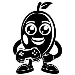 Mascot Logo of Mango with Coffee Cup, Glasses, Book, Angry, Gaming, Paint, Boxing Gloves, Vector Art, Mango mascot logos in vibrant vector art: coffee, books, gaming, boxing, and more creative themes.