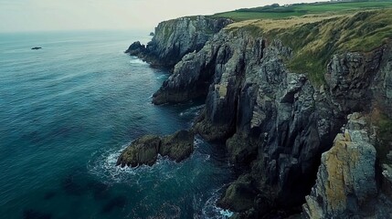 Cliffs and rugged coastline of lizard point, lizard peninsula, cornwall, england