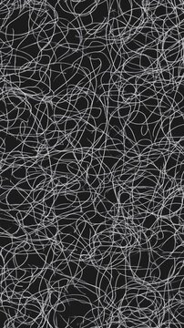 High-contrast abstract with white scribbles on a black background. Perfect for dramatic and textured designs