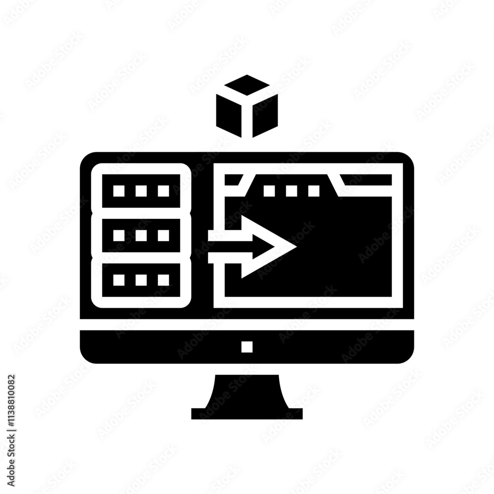 Aufkleber virtual machine data center glyph icon vector. virtual machine data center sign. isolated symbol ill
