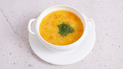 Delicious hot soup bowl isolated 