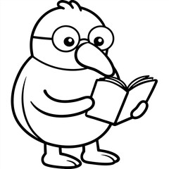 Kiwi Mascot Logos: Coffee Cup, Reading Glasses, Gaming, Painting, Boxing, Vector Clipart Designs, Kiwi mascot logos: coffee, reading, gaming, painting, boxing gloves, vector, clipart, cartoons.