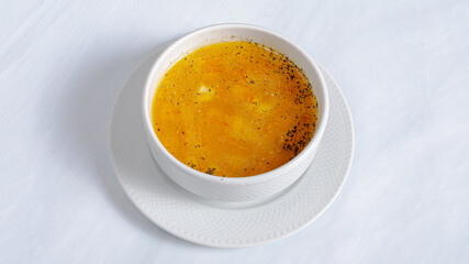 Delicious hot soup bowl isolated 