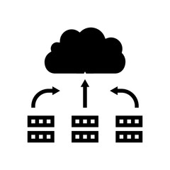 server virtualization data center glyph icon vector. server virtualization data center sign. isolated symbol illustration
