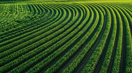 Enhancing precision farming with a drone view of meticulously cultivated green fields