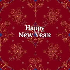 Naklejka premium Happy New Year Festive Pattern 