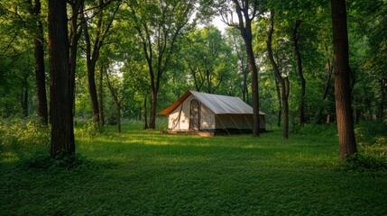 camping tent in the forest