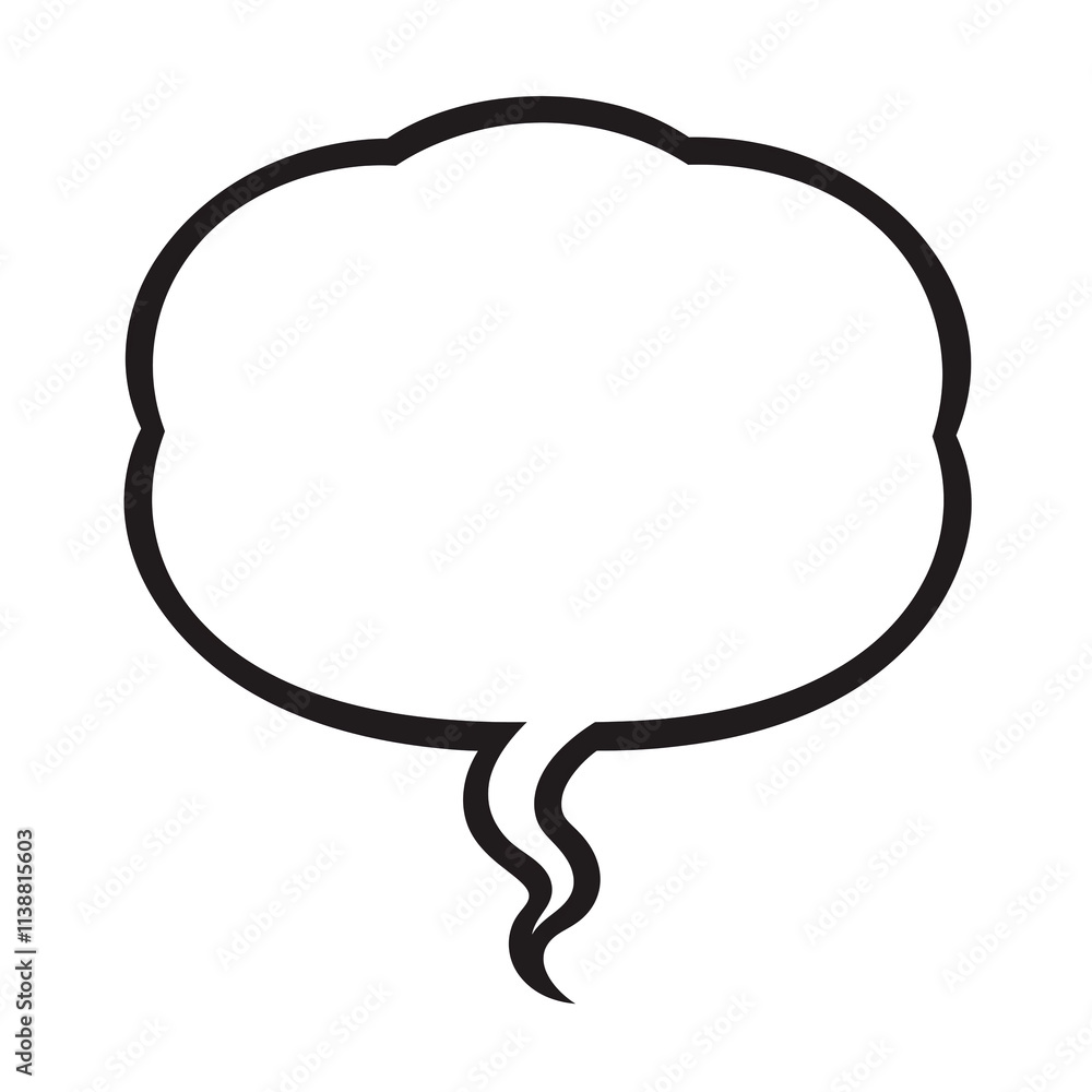 Poster Speech bubble with arched top and tail isolated on transparency background