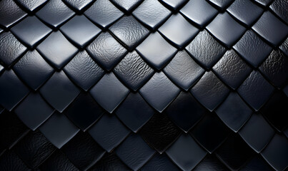 Dark, textured leather background; intricate diamond pattern; luxurious, elegant, and stylish. Ideal for fashion, design, and advertising projects.