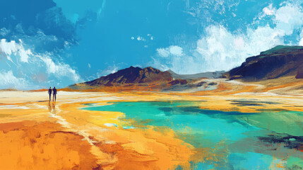 Dallol Hot Spring: Vibrant Landscape Painting