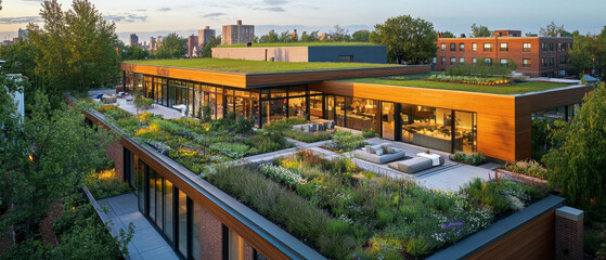 Obraz premium Green Roof Urban Sustainable Architecture Eco-Friendly Design