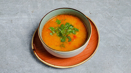 Delicious hot soup bowl isolated 