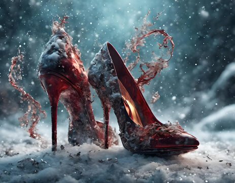 Red elegance in the snow