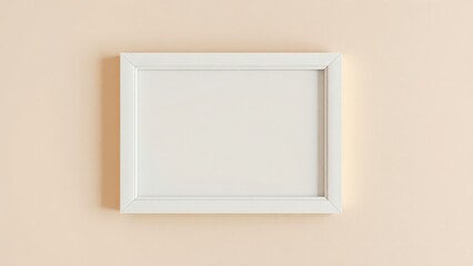 A white picture frame hanging on a wall