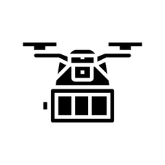 battery indicator aerial vehicle glyph icon vector. battery indicator aerial vehicle sign. isolated symbol illustration