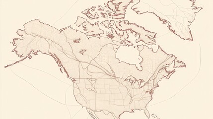 Obraz premium Minimalist Outline Map of Canada with Clean Lines