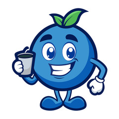 Blueberry Mascot Logos: Coffee, Books, Gaming, Boxing, and More - Vector Cartoon Illustrations, Blueberry mascot logos: creative, fun, and unique vector designs for digital projects.