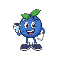 Blueberry Mascot Logos: Coffee, Books, Gaming, Boxing, and More - Vector Cartoon Illustrations, Blueberry mascot logos: creative, fun, and unique vector designs for digital projects.