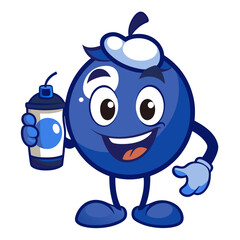 Blueberry Mascot Logos: Coffee, Books, Gaming, Boxing, and More - Vector Cartoon Illustrations, Blueberry mascot logos: creative, fun, and unique vector designs for digital projects.