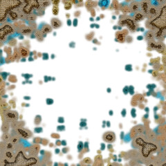 An abstract transparent psychedelic wavy vignette design element overlay.