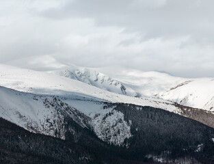 Morning winter mountain ridge