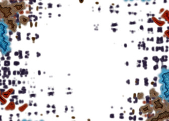 An abstract transparent psychedelic wavy vignette design element overlay.