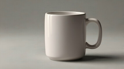 Obraz premium Minimalist White Coffee Mug on Neutral Background