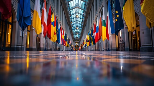 Array of international flags showcasing diverse country representations across the globe