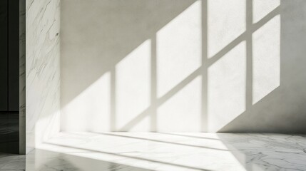 Obraz premium Sunlit Marble Corner: A Study in Light and Shadow