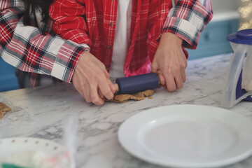 kids making homemade cookies, hands photo