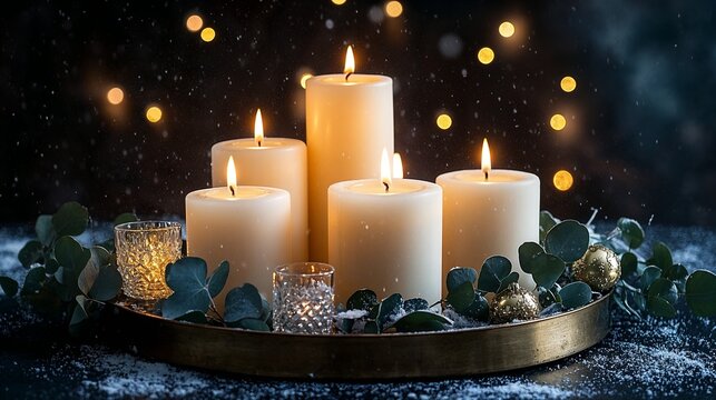Christmas candle and decoration