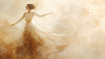 Fleeting moments of beauty dance across the canvas, lines soften into whispers, colors blend into gentle hues, and light filtering through whispers secrets. Diaphanous. Illustration