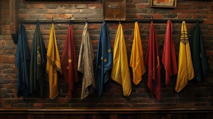 Exhibition of global flags  a diverse collection representing countries across the world