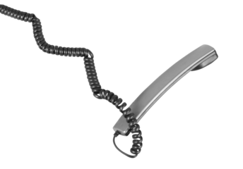 Old retro telephone with cord