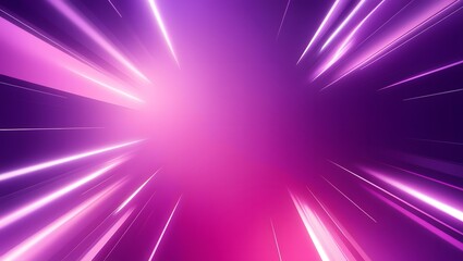 Neon glowing radial light rays purple abstract technology sci-fi background, streaks burst