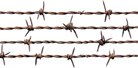 Set of barbed wires, cut out. PNG