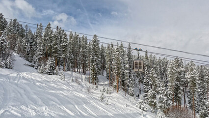 Ski day at Vail Mountain in the Rocky Mountains
