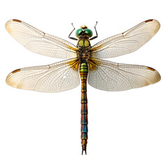 Dragonfly insect view from the top isolated on the transparent background