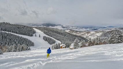 Ski day at Vail Mountain in the Rocky Mountains