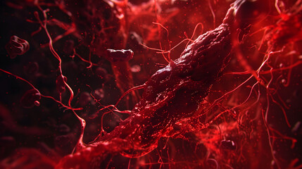 Microscopic View of Blood Vessels: A Journey Through the Circulatory System Revealing the Intricacies of Life-sustaining Blood Cells